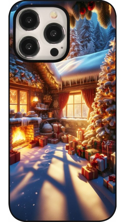 Coque iPhone 15 Pro Max - Noël Chalet Féerie