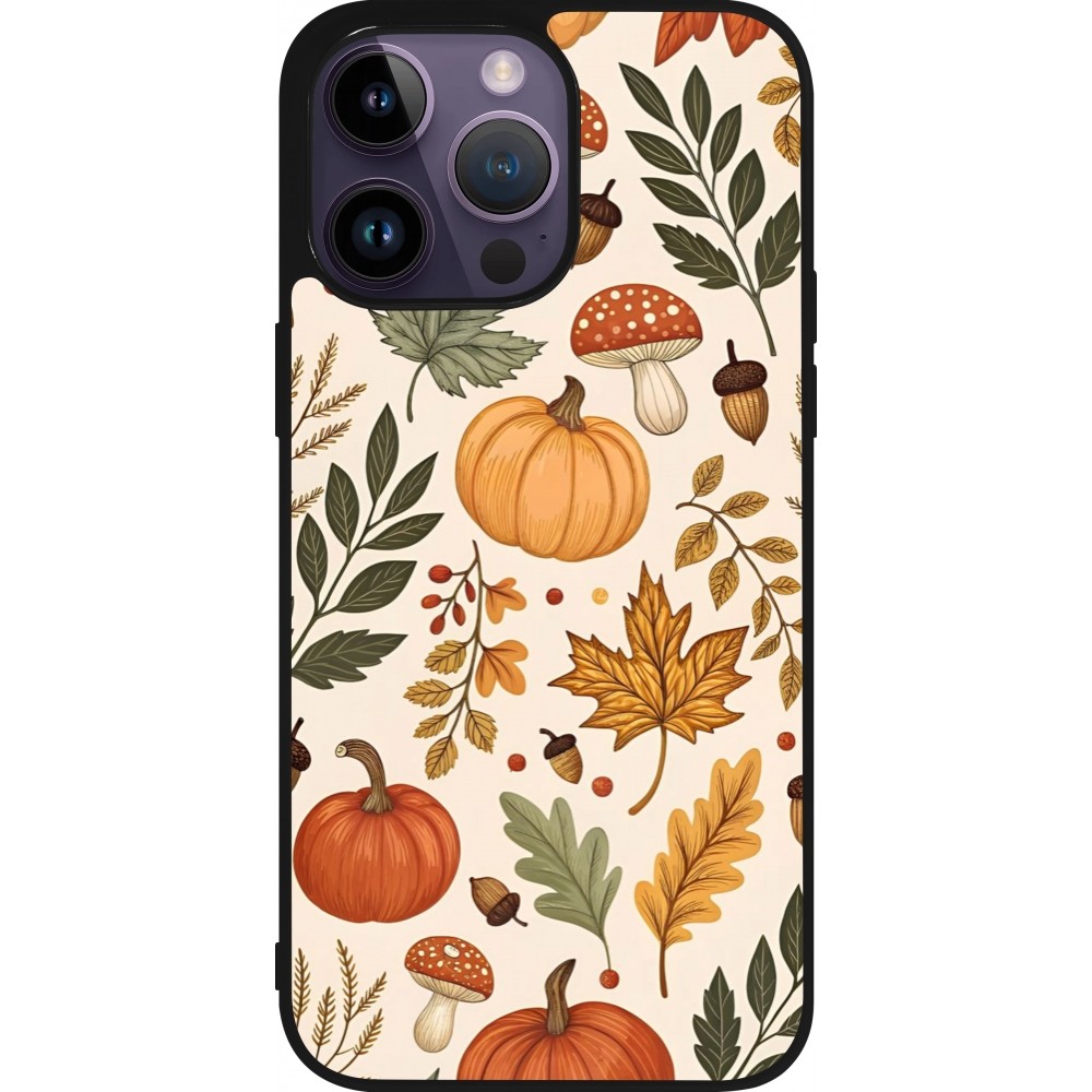 iPhone 15 Pro Max Case Hülle - Silikon schwarz Autumn 25 Autumn pattern