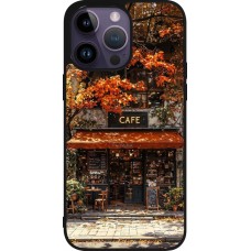 Coque iPhone 15 Pro Max - Silicone rigide noir Autumn 25 Coffee shop