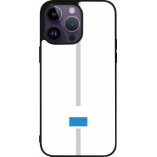 Coque iPhone 15 Pro Max - Silicone rigide noir Canton LU blanc