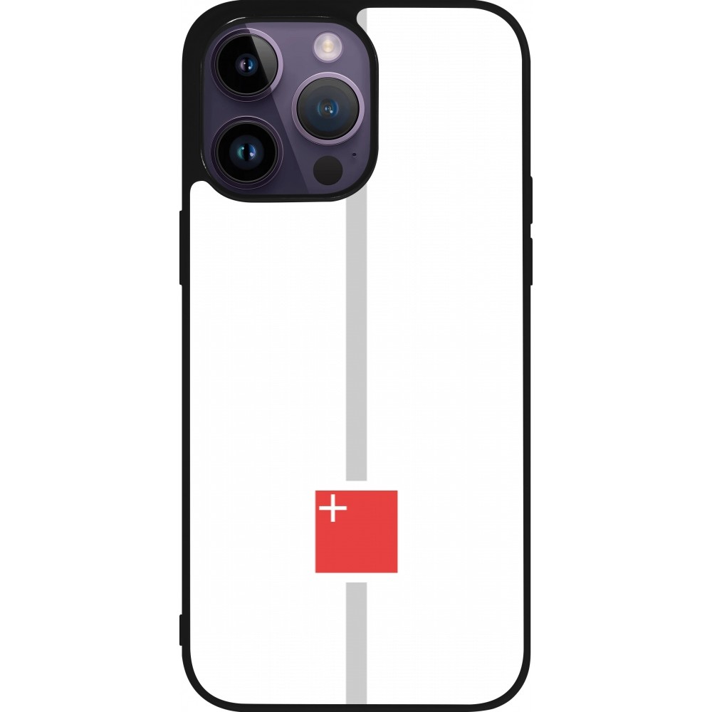 iPhone 15 Pro Max Case Hülle - Silikon schwarz Kanton SZ weiss