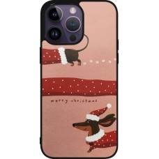 iPhone 15 Pro Max Case Hülle - Silikon schwarz Christmas 25 Teckel Merry Xmas