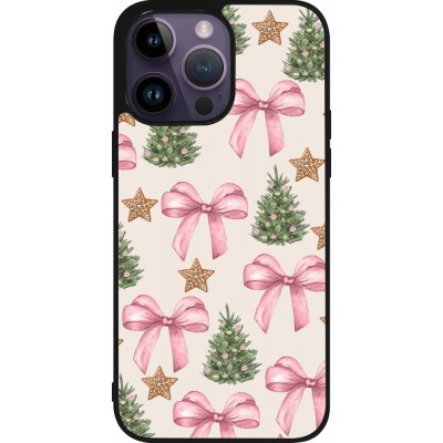 iPhone 15 Pro Max Case Hülle - Silikon schwarz Christmas 25 Vintage Ribbons