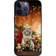 Coque iPhone 15 Pro Max - Silicone rigide noir Christmas 25 Xmas Cat
