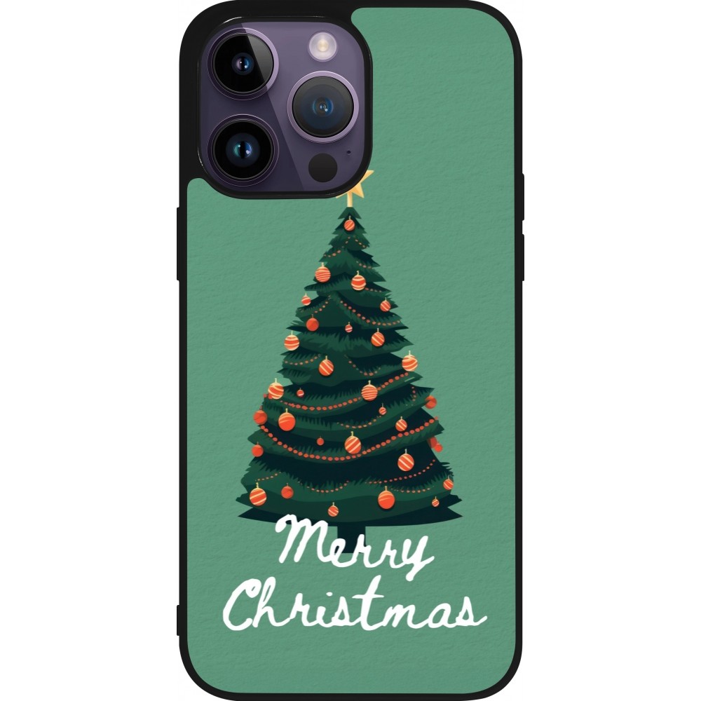 Coque iPhone 15 Pro Max - Silicone rigide noir Christmas 25 Xmas Tree