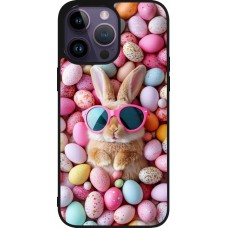 Coque iPhone 15 Pro Max - Silicone rigide noir Easter 2026 Rabbit fun