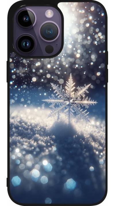iPhone 15 Pro Max Case Hülle - Silikon schwarz Schneeflocke Solar Glanz