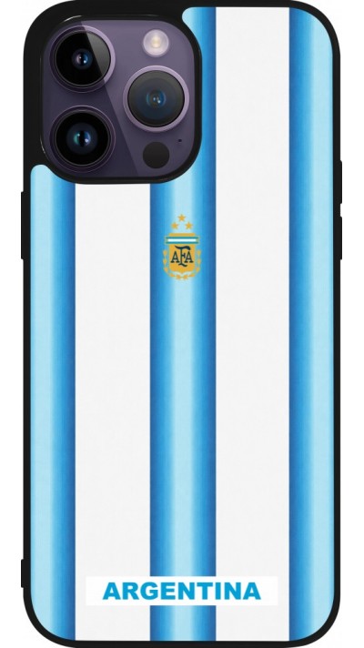 iPhone 15 Pro Max Case Hülle - Silikon schwarz Argentinien 2026 personalisierbares Fussballtrikot