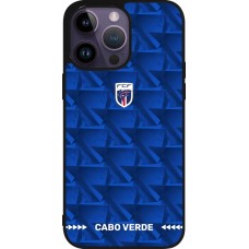 Coque iPhone 15 Pro Max - Silicone rigide noir Maillot de football Cap-Vert 2026 personnalisable