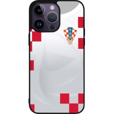 iPhone 15 Pro Max Case Hülle - Silikon schwarz Kroatien 2022 personalisierbares Fussballtrikot