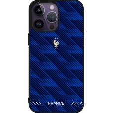 Coque iPhone 15 Pro Max - Silicone rigide noir Maillot de football France 2026 personnalisable