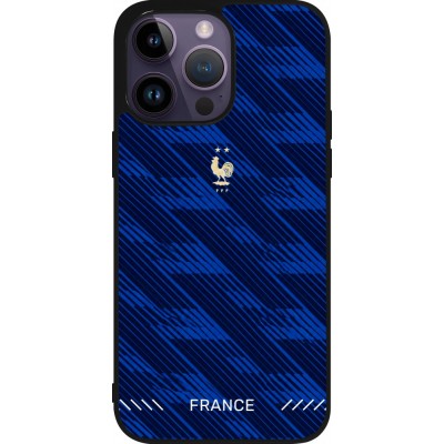 Coque iPhone 15 Pro Max - Silicone rigide noir Maillot de football France 2026 personnalisable