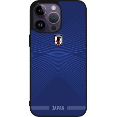 Coque iPhone 15 Pro Max - Silicone rigide noir Maillot de football Japon 2026 personnalisable