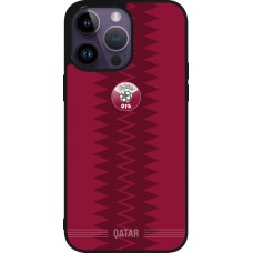iPhone 15 Pro Max Case Hülle - Silikon schwarz Qatar 2026 personalisierbares Fussballtrikot