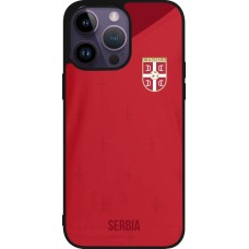 iPhone 15 Pro Max Case Hülle - Silikon schwarz Serbien 2022 personalisierbares Fussballtrikot