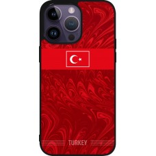 Coque iPhone 15 Pro Max - Silicone rigide noir Maillot de football Turquie 2026 personnalisable