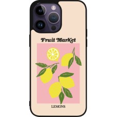 Coque iPhone 15 Pro Max - Silicone rigide noir Fruit market lemons 2026