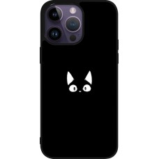 iPhone 15 Pro Max Case Hülle - Silikon schwarz Funny cat on black