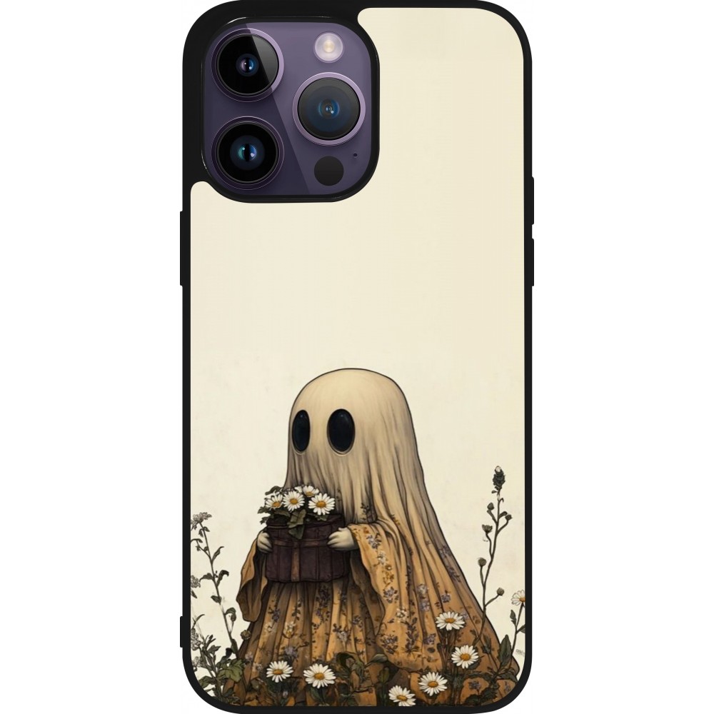 Coque iPhone 15 Pro Max - Silicone rigide noir Halloween 2025 Ghost gardener