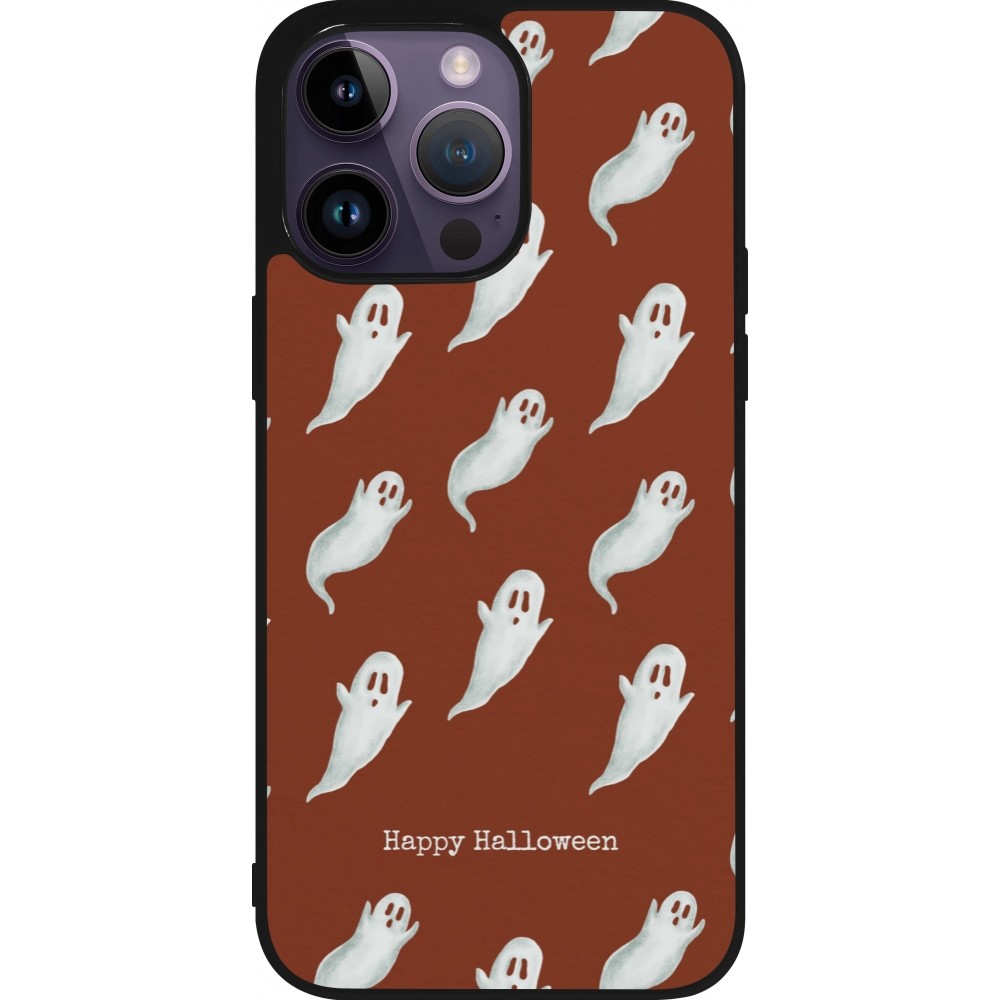iPhone 15 Pro Max Case Hülle - Silikon schwarz Halloween 2025 Pattern of ghosts