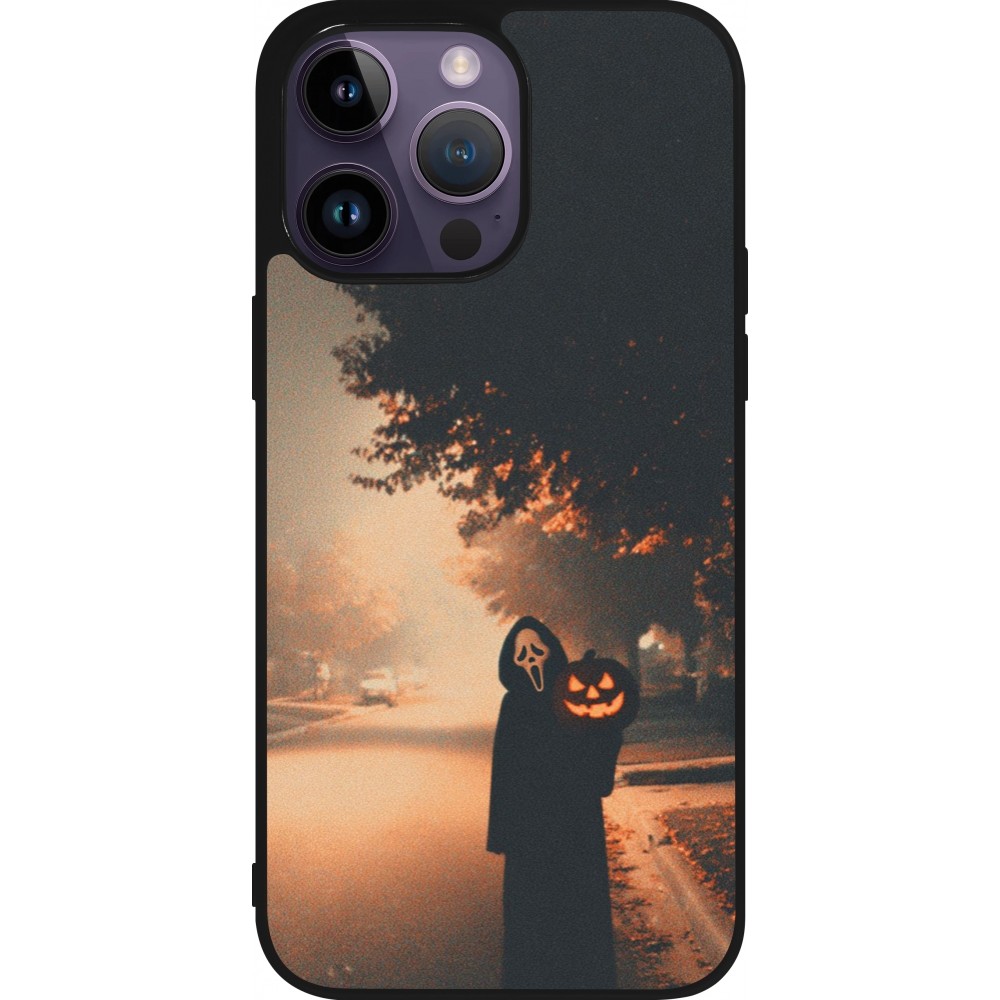 Coque iPhone 15 Pro Max - Silicone rigide noir Halloween 2025 Scream