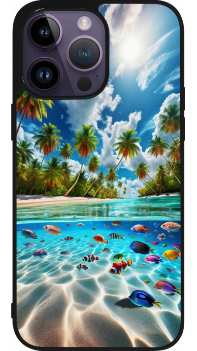 iPhone 15 Pro Max Case Hülle - Silikon schwarz Strandparadies