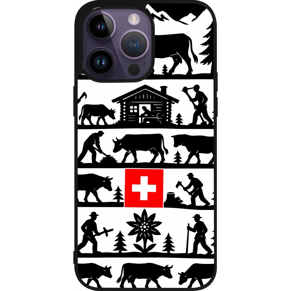 Coque iPhone 15 Pro Max - Silicone rigide noir Poya Suisse 1