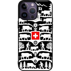 Coque iPhone 15 Pro Max - Silicone rigide noir Poya Suisse 3 noir