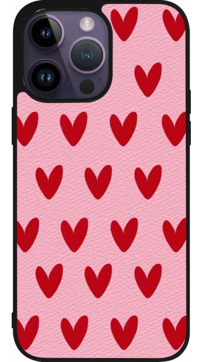 iPhone 15 Pro Max Case Hülle - Silikon schwarz Saint Valentines Day 26 Pattern heart