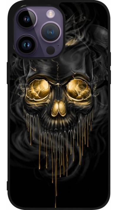 iPhone 15 Pro Max Case Hülle - Silikon schwarz Skull 02