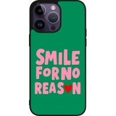 Coque iPhone 15 Pro Max - Silicone rigide noir Smile for no reason 2026