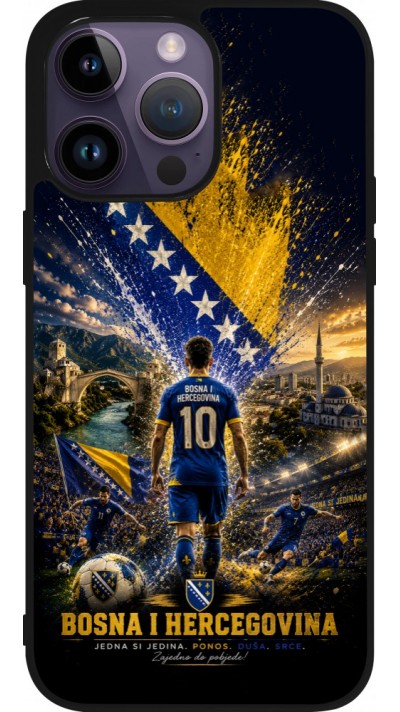 iPhone 15 Pro Max Case Hülle - Silikon schwarz Fussball Bosnien und Herzegowina splash 2026
