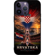 iPhone 15 Pro Max Case Hülle - Silikon schwarz Fussball Kroatien splash 2026