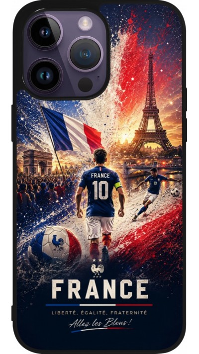 iPhone 15 Pro Max Case Hülle - Silikon schwarz Fussball Frankreich splash 2026