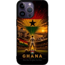 Coque iPhone 15 Pro Max - Silicone rigide noir Football Ghana splash 2026