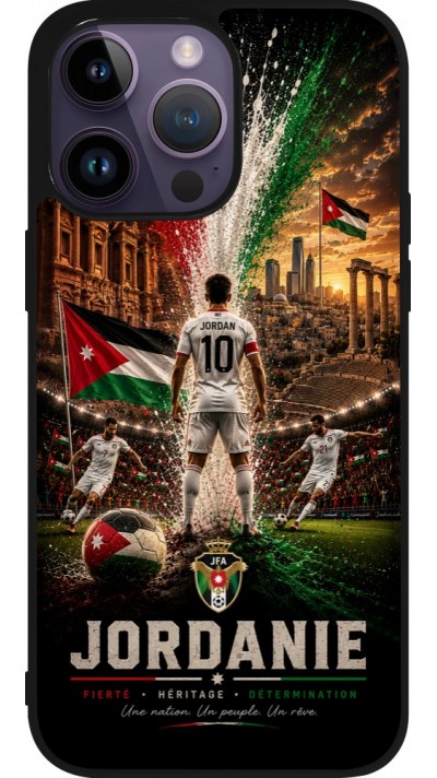 iPhone 15 Pro Max Case Hülle - Silikon schwarz Fussball Jordanien splash 2026