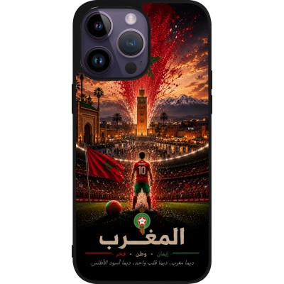 iPhone 15 Pro Max Case Hülle - Silikon schwarz Fussball Marokko splash 2026