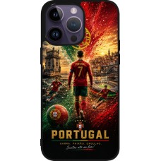 iPhone 15 Pro Max Case Hülle - Silikon schwarz Fussball Portugal splash 2026