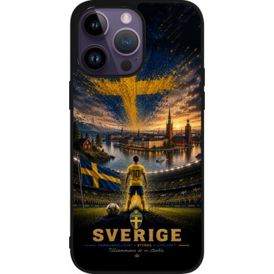 iPhone 15 Pro Max Case Hülle - Silikon schwarz Fussball Schweden splash 2026