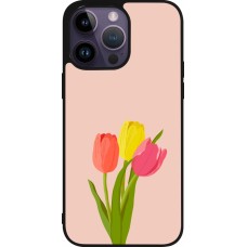 iPhone 15 Pro Max Case Hülle - Silikon schwarz Spring 23 tulip trio