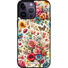 iPhone 15 Pro Max Case Hülle - Silikon schwarz Spring 25 fruehling bluetend