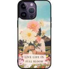 Coque iPhone 15 Pro Max - Silicone rigide noir Live life in full moon Spring 2026