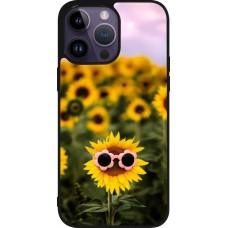 Coque iPhone 15 Pro Max - Silicone rigide noir Sunflower with glasses Spring 2026