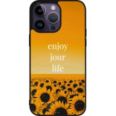 iPhone 15 Pro Max Case Hülle - Silikon schwarz Summer 2025 Enjoy your life