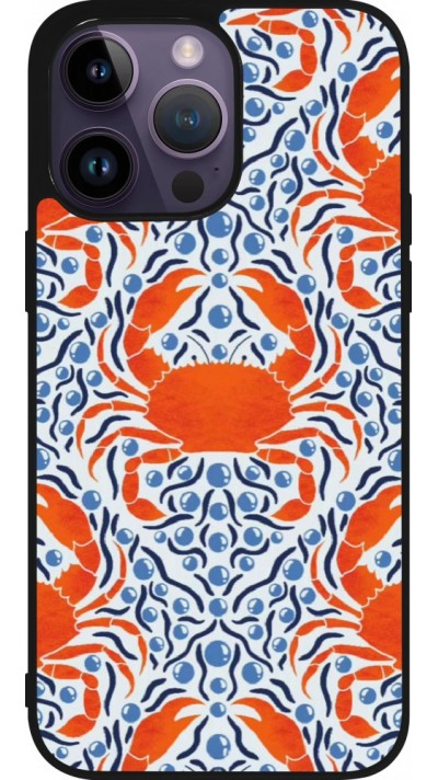 iPhone 15 Pro Max Case Hülle - Silikon schwarz Crabs and pearls Summer 2026