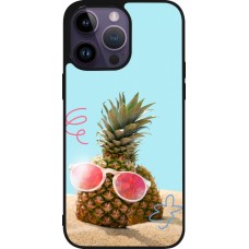 iPhone 15 Pro Max Case Hülle - Silikon schwarz Pineapple with glasses Summer 2026