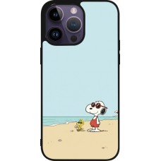 iPhone 15 Pro Max Case Hülle - Silikon schwarz Snoopy on the beach Summer 2026