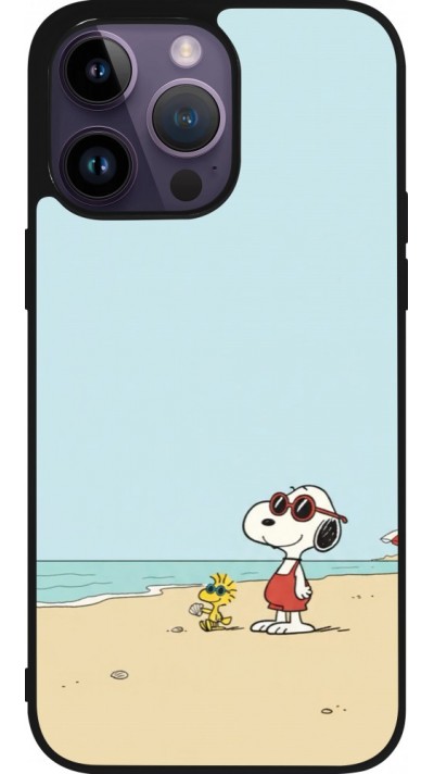 iPhone 15 Pro Max Case Hülle - Silikon schwarz Snoopy on the beach Summer 2026