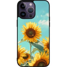 iPhone 15 Pro Max Case Hülle - Silikon schwarz Sunflowers Summer 2026