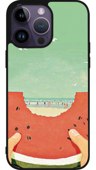 iPhone 15 Pro Max Case Hülle - Silikon schwarz Views through a watermelon Summer 2026